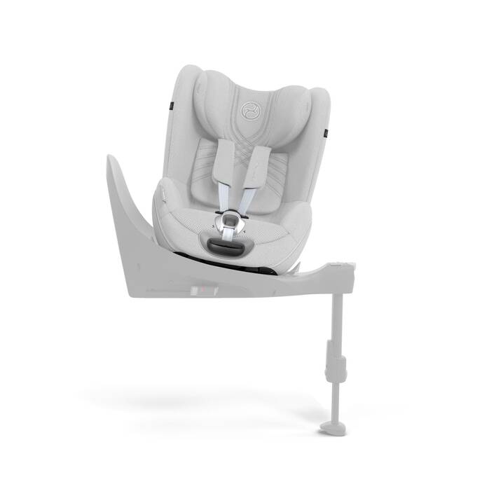 Cybex Sirona T i-Size Plus autostoel in Platinum White, uitgerust met 360° rotatie en geavanceerde veiligheidsvoorzieningen