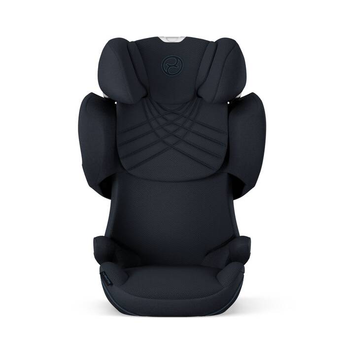 Cybex Solution T i-Fix Plus autostoel in Nautical Blue met verstelbare hoofdsteun en zijdelingse impactbescherming.