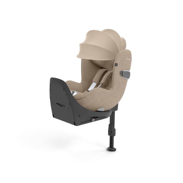 Cybex Sirona T i-Size Plus autostoel in Cozy Beige, uitgerust met 360° rotatie en geavanceerde veiligheidsvoorzieningen
