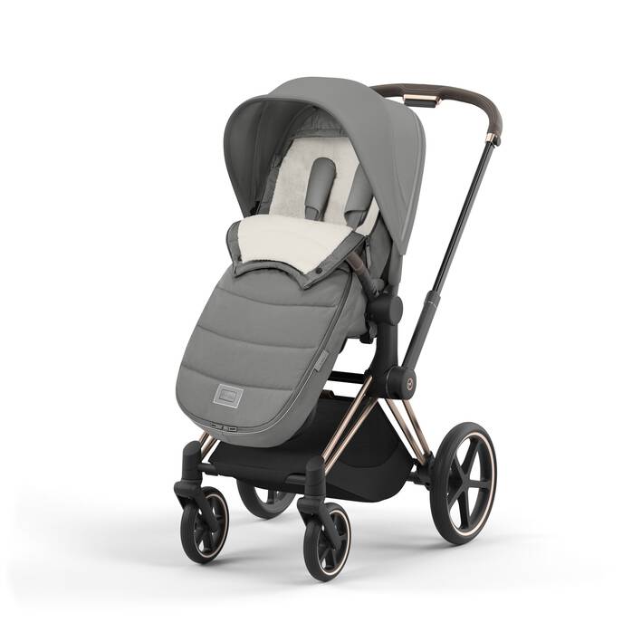 Cybex Voetenzak Platinum Mirage Grey, warm en waterafstotend voor kinderwagens