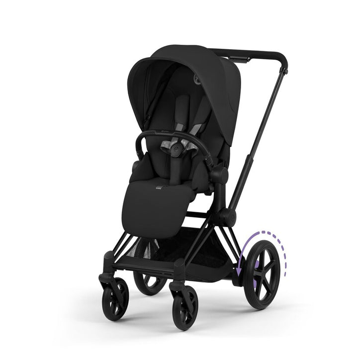 Cybex - Kinderwagen e-Priam Comfort Matt Black Frame | Sepia Black