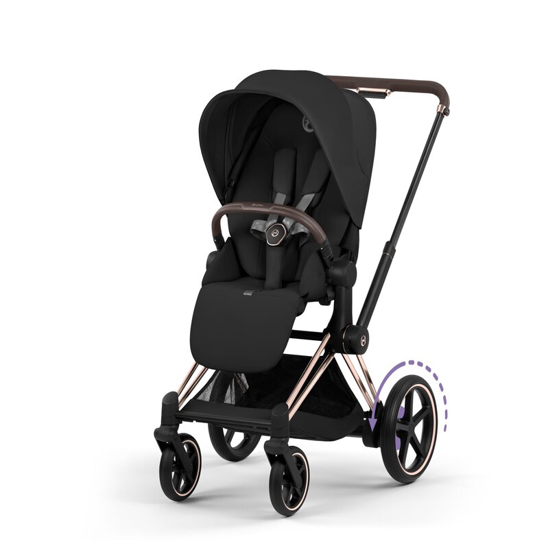 Cybex - Kinderwagen e-Priam Comfort Rose Gold Frame | Sepia Black
