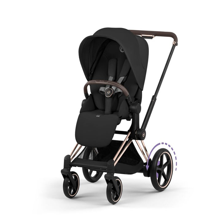 Cybex - Kinderwagen e-Priam Comfort Rose Gold Frame | Sepia Black