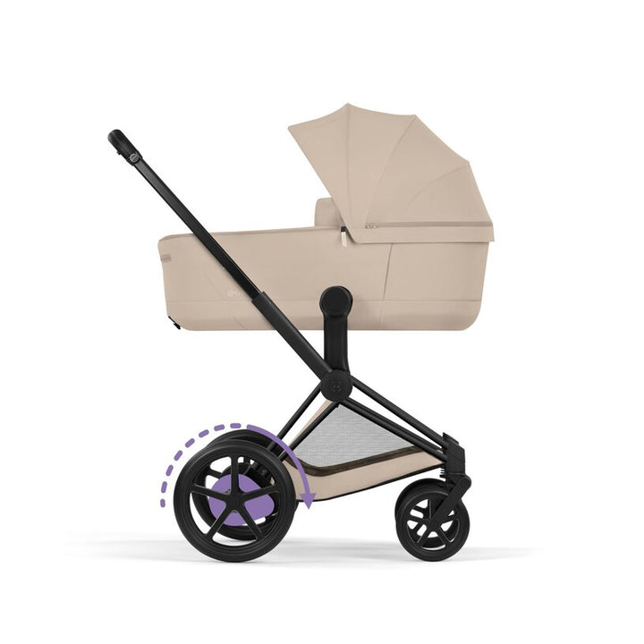 Cybex - Kinderwagen e-Priam Comfort Matt Black Frame | Cozy Beige