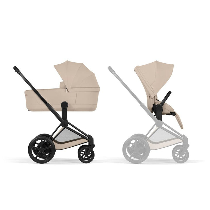 Cybex - Kinderwagen e-Priam Comfort Matt Black Frame | Cozy Beige