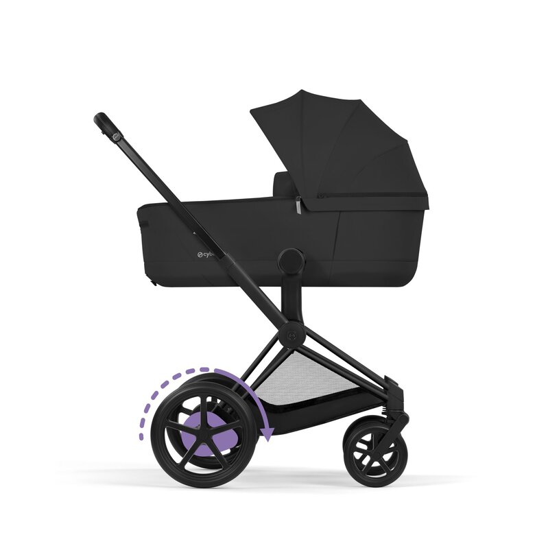 Cybex - Kinderwagen e-Priam Comfort Matt Black Frame | Sepia Black