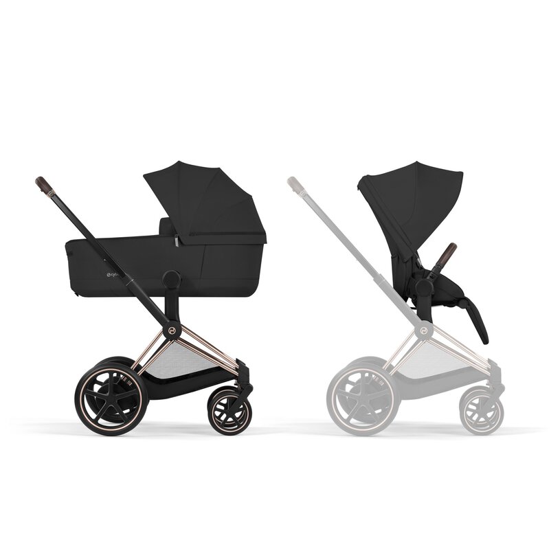 Cybex - Kinderwagen e-Priam Comfort Rose Gold Frame | Sepia Black