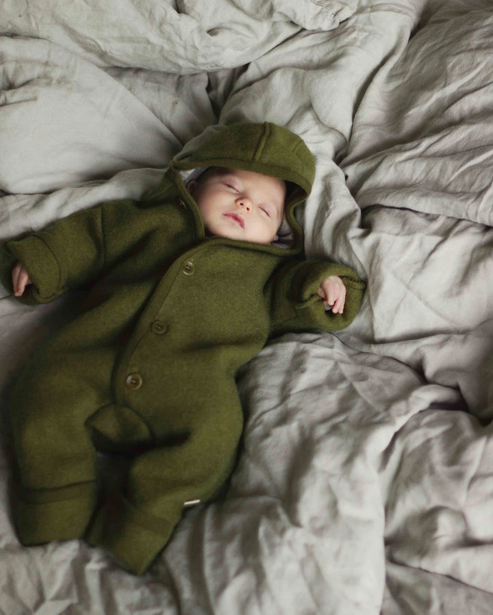 Engel - Fleece Onesie Overall Met Kap | Reed Melange