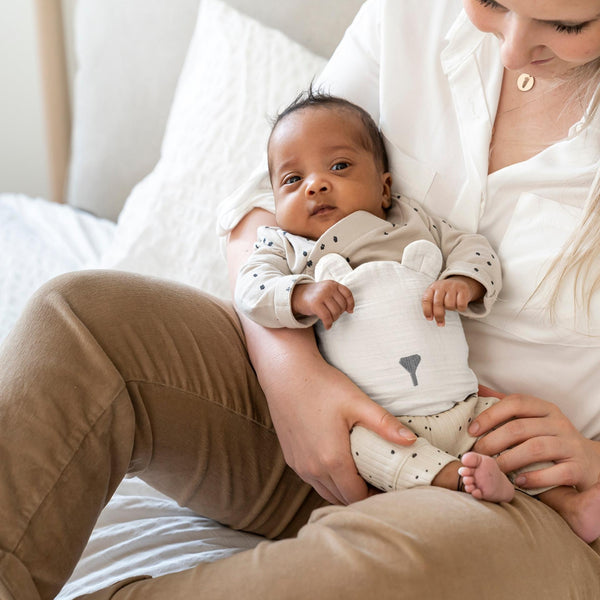 Doomoo Easy Dream Warmteriem Bear White voor baby's, biologisch katoen, met koolzaad en lavendel.