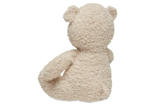 Knuffel Teddy Bear Naturel van Jollein, gemaakt van zachte bouclé stof, met stevig zittende houding