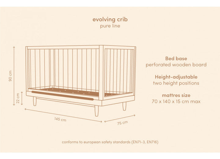 Bed Evolutive 70 x 140 cm Pure (Compleet)