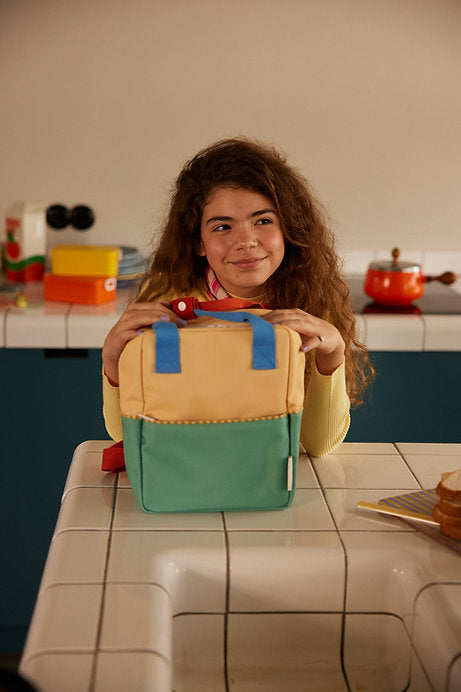 Sticky Lemon rugzak Wonders small in geel en groen met colourblock design