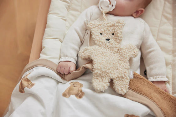 Fopspeendoekje Teddy Bear Naturel van Jollein, extra zacht met stevige lus voor bevestiging van de fopspeen