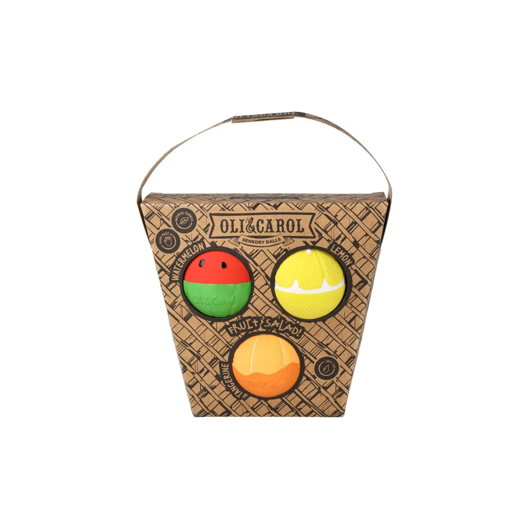 Oli & Carol - Activiteitenspeeltje Sensorische Ballen Fruit Salad | Natuurlijk Rubber