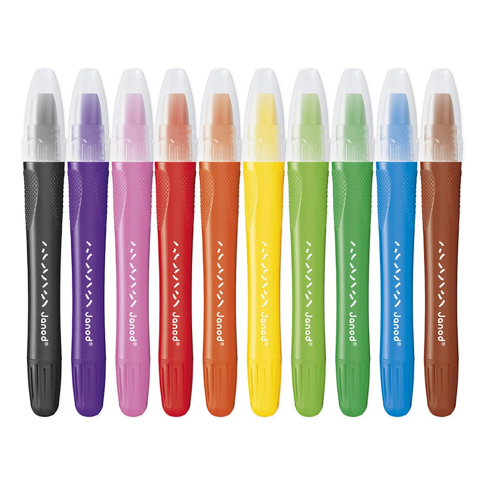 Janod gel potloden set in 10 felle kleuren met twistmechanisme