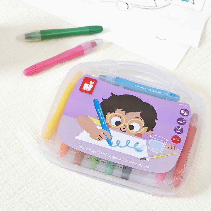 Janod gel potloden set in 10 felle kleuren met twistmechanisme