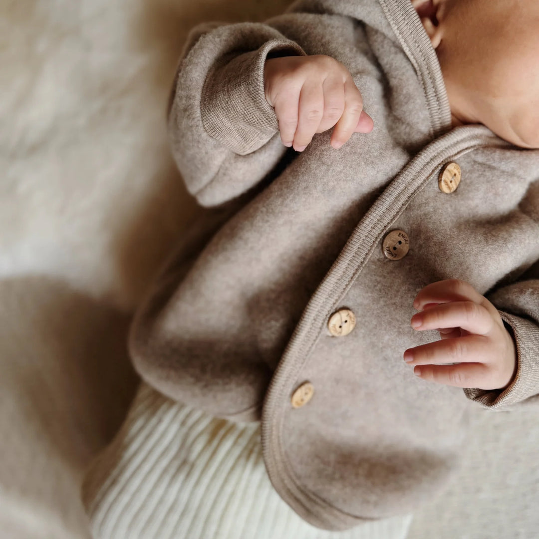 Engel - Fleece Jas Met Kap | Sand Melange