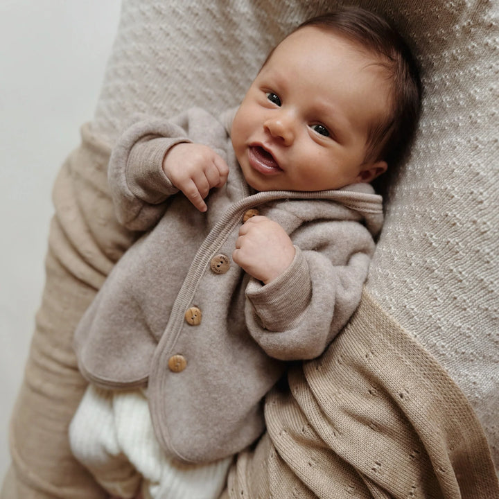 Engel - Fleece Jas Met Kap | Sand Melange