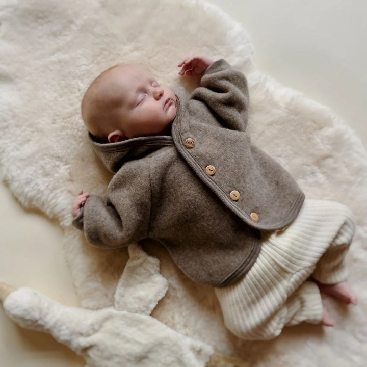 Engel - Fleece Jas Met Kap | Walnut Melange