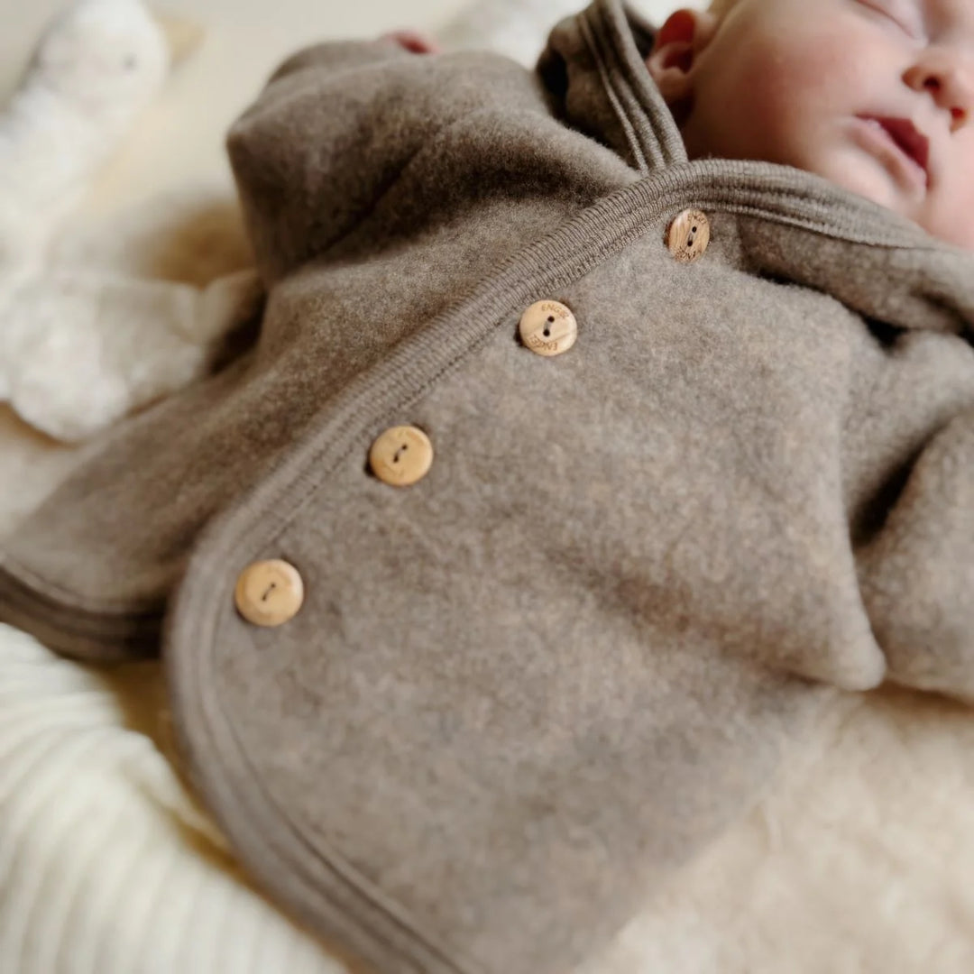 Engel - Fleece Jas Met Kap | Walnut Melange