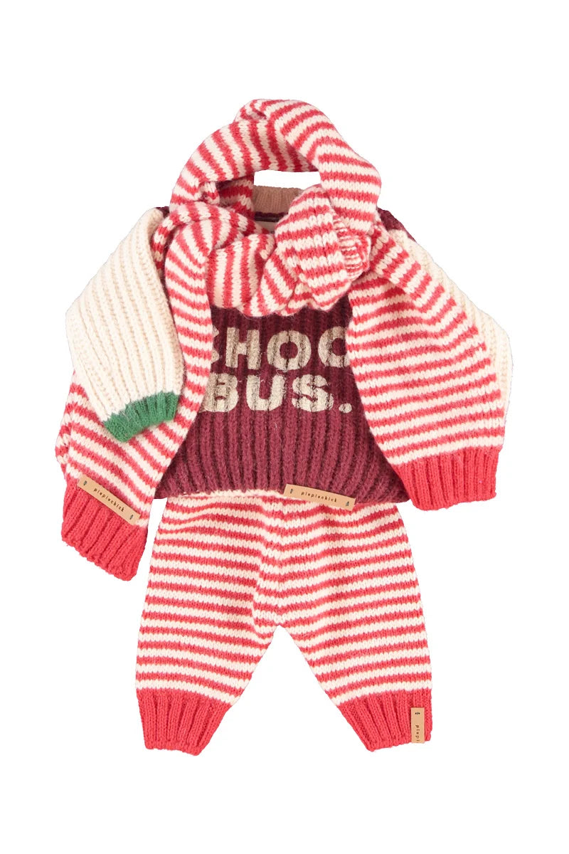 Piupiuchick - Legging Ecru & Red Stripes
