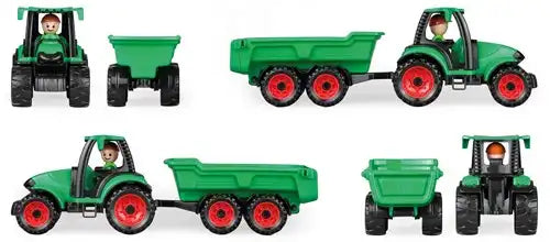 Lena - Speelgoedauto Truckies Tractor met Aanhanger + Speelfiguur