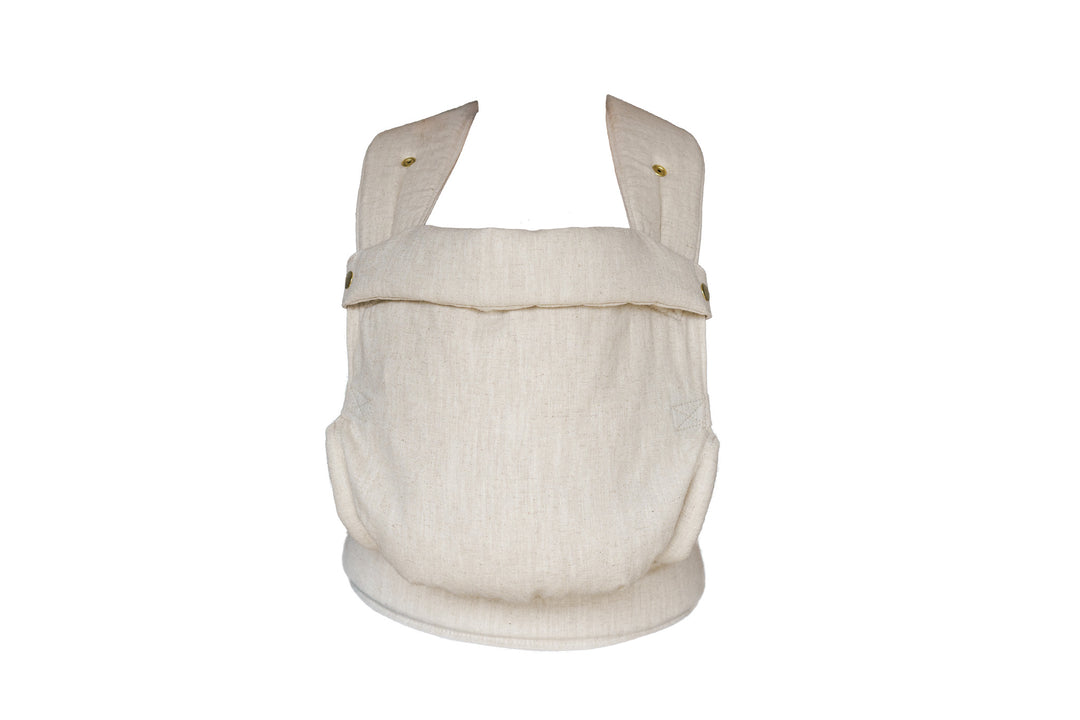 Monkose Heiwa Linen Oat draagzak, ergonomisch ontwerp voor baby's van 3.5 tot 15 kg, stijlvolle look, verstelbaar voor buik- en rugdragen
