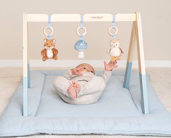 Little Dutch babygym met bosthema en schattige speeltjes, zoals een vosje, uil en paddestoel.