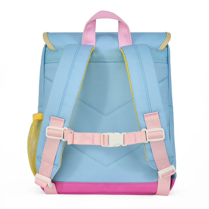 Hello Hossy Mini rugzak Sky Blue met kleurrijke details en verstelbare banden