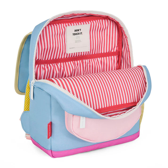Hello Hossy Mini rugzak Sky Blue met kleurrijke details en verstelbare banden