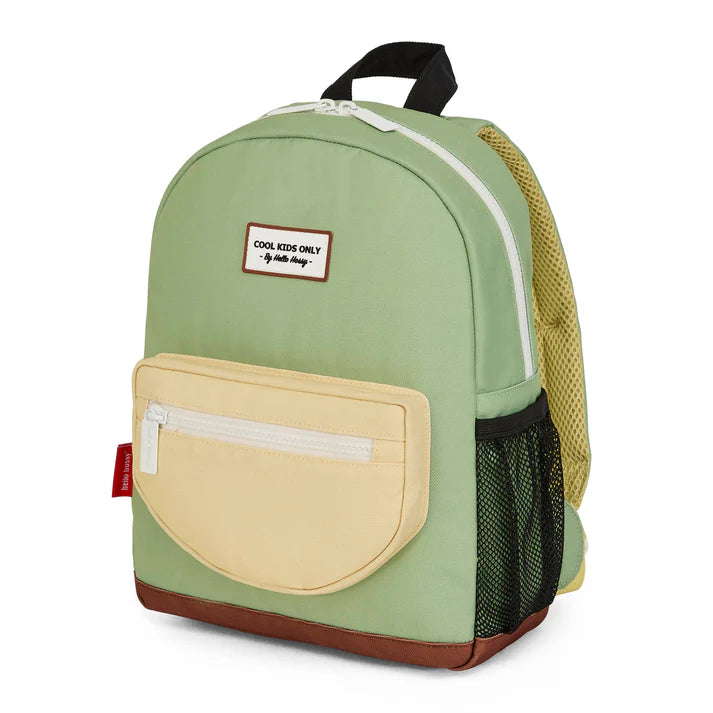 Hello Hossy Mini rugzak Pistache met kleurrijke details en verstelbare banden