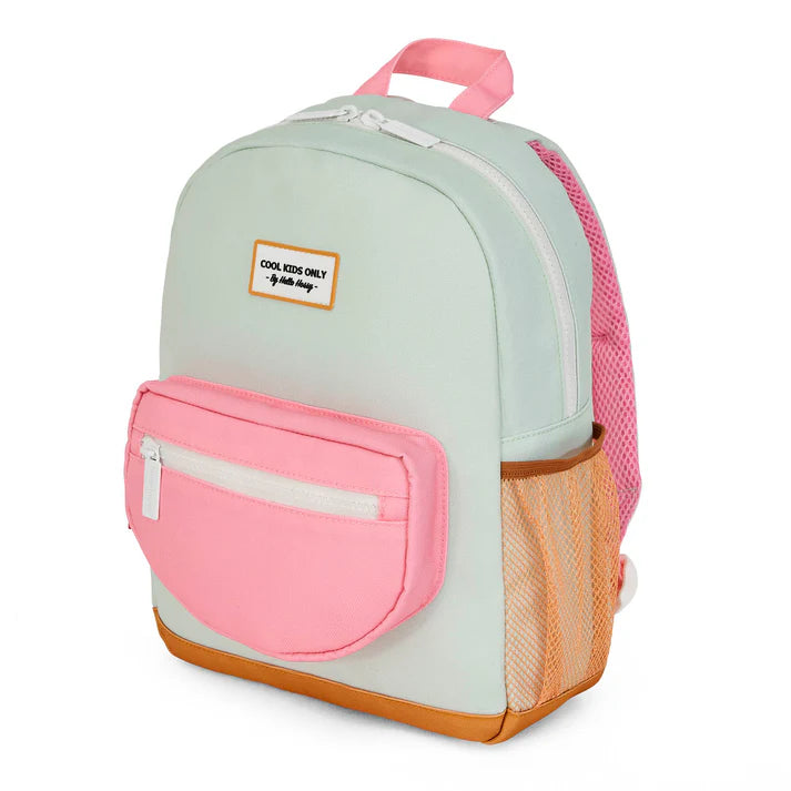 Hello Hossy Mini rugzak Water Green met kleurrijke details en verstelbare banden
