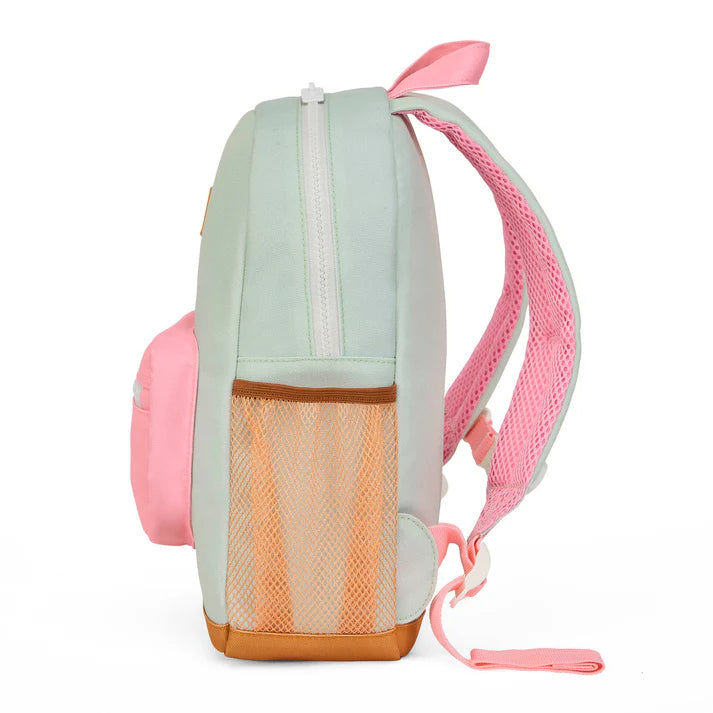 Hello Hossy Mini rugzak Water Green met kleurrijke details en verstelbare banden