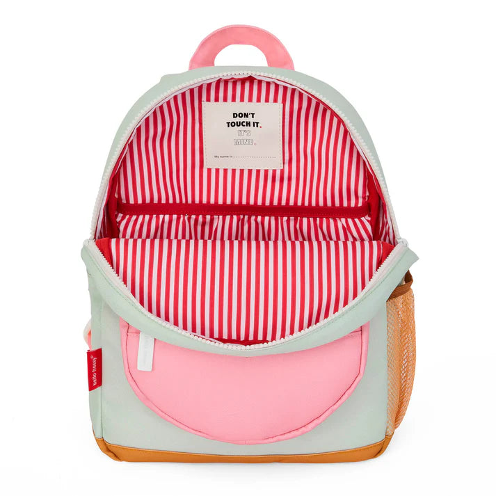 Hello Hossy Mini rugzak Water Green met kleurrijke details en verstelbare banden