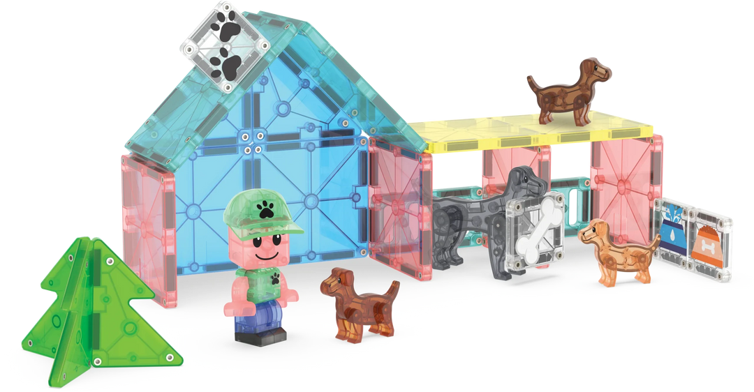 MAGNA-TILES - Magnetische Bouwblokken Puppy Park (27 stuks) | Multicolor