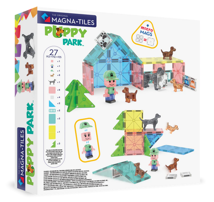 MAGNA-TILES - Magnetische Bouwblokken Puppy Park (27 stuks) | Multicolor