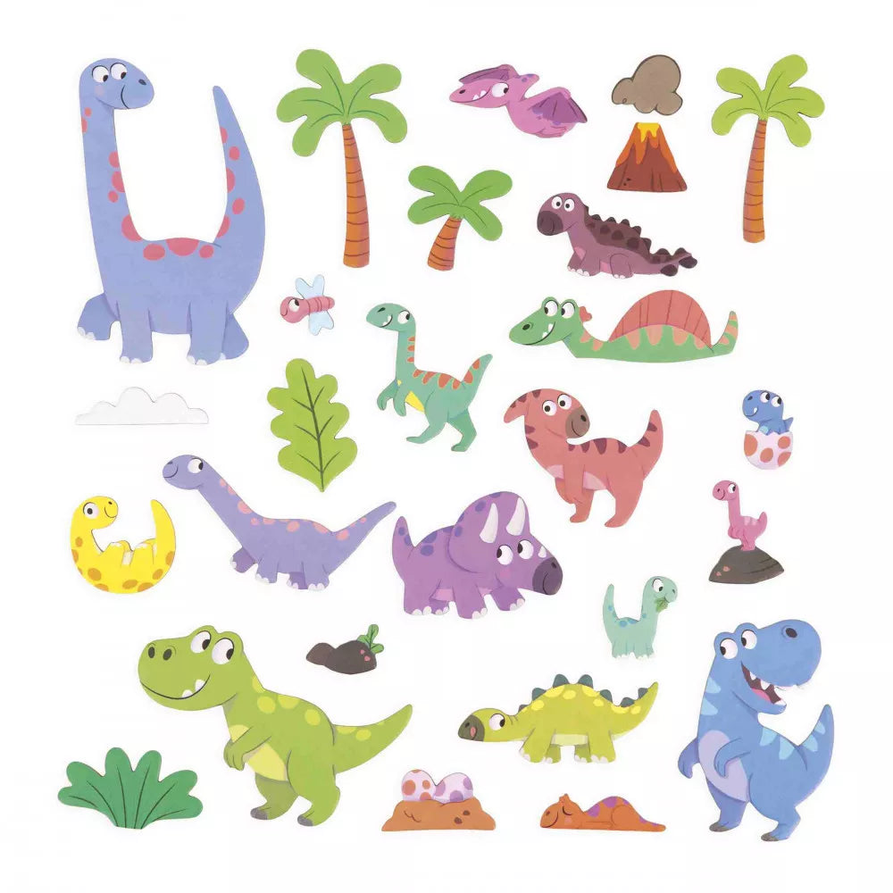 Janod Magneetboek Magneti'Book Dinosaurs - Dino Thema, Magnetisch Spel voor Kinderen