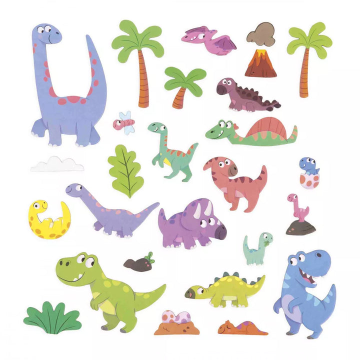 Janod Magneetboek Magneti'Book Dinosaurs - Dino Thema, Magnetisch Spel voor Kinderen