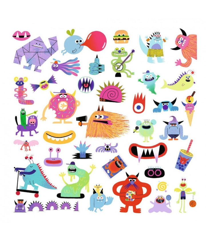 Djeco Stickers Monsters – 160 grappige en unieke monsterstickers voor kinderen vanaf 4 jaar