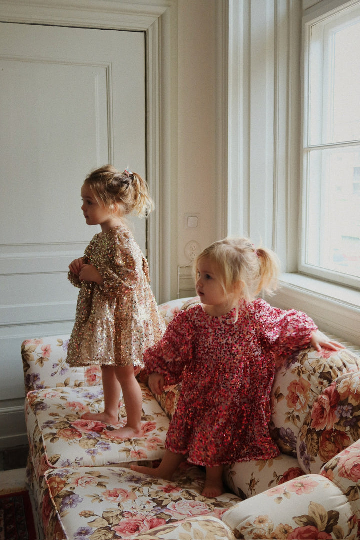 Jurk Lila Sequins Bow Gold Glitter