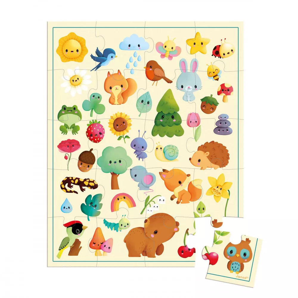 Janod Puzzel Nature Picture – 20-delige peuterpuzzel met natuur- en dierenthema