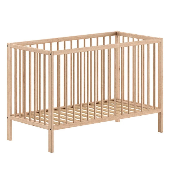Jaxx Dino babybed 70 x 140 cm in natuurkleur met verstelbare lattenbodem.