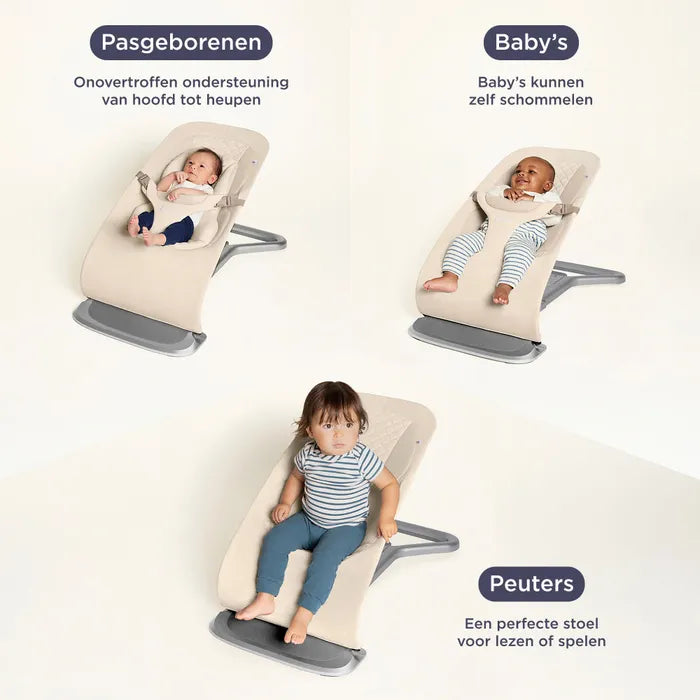 Ergobaby Relax Evolve wipstoeltje in Cream met ergonomische ondersteuning