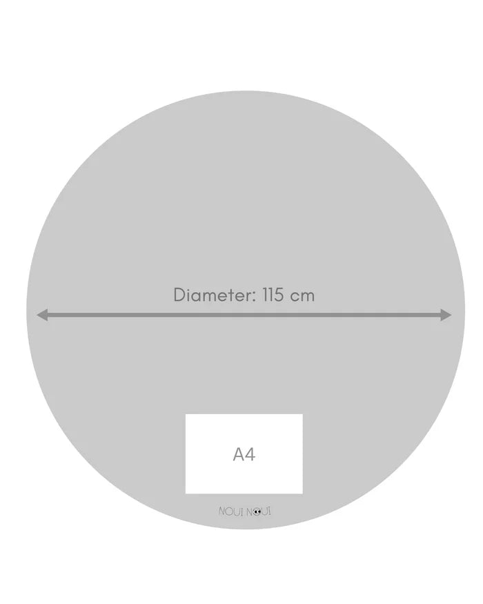 Ronde Noui Noui knoeimat van vinyl in de kleur Cocoa, Ø 115 cm