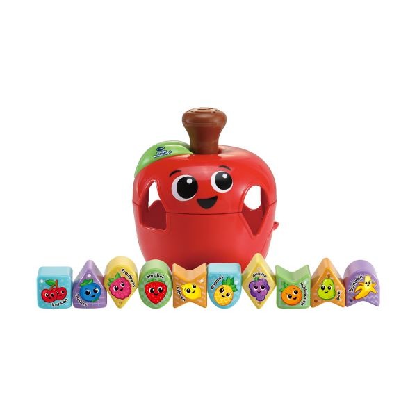 Rode Vtech vormenappel met fruitvormige sorteervormen