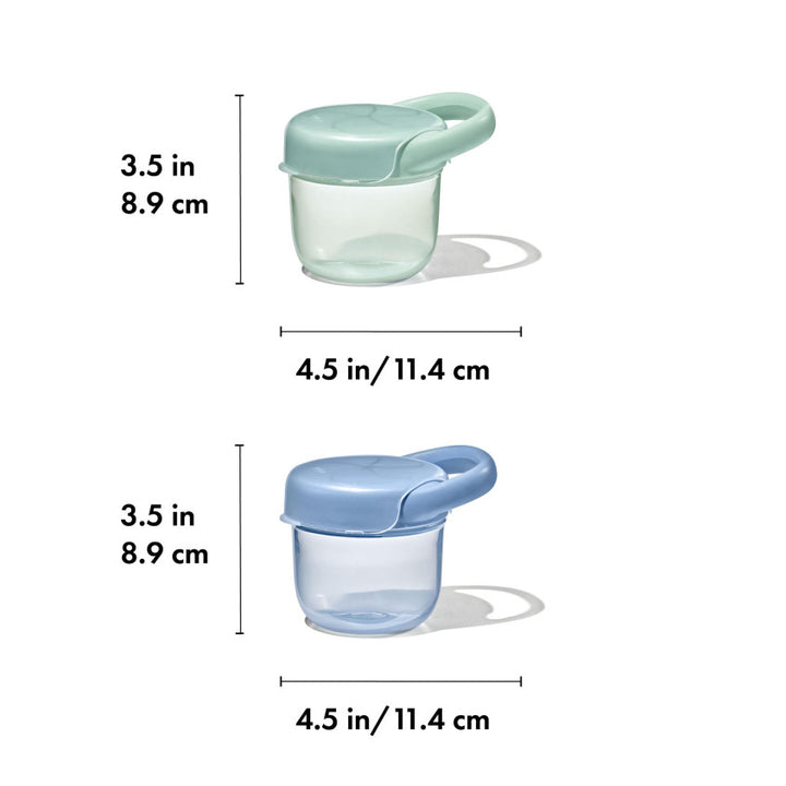 Oxo Tot snackdoosjes 2-pack Opal/Dusk met silicone opening en stevig deksel