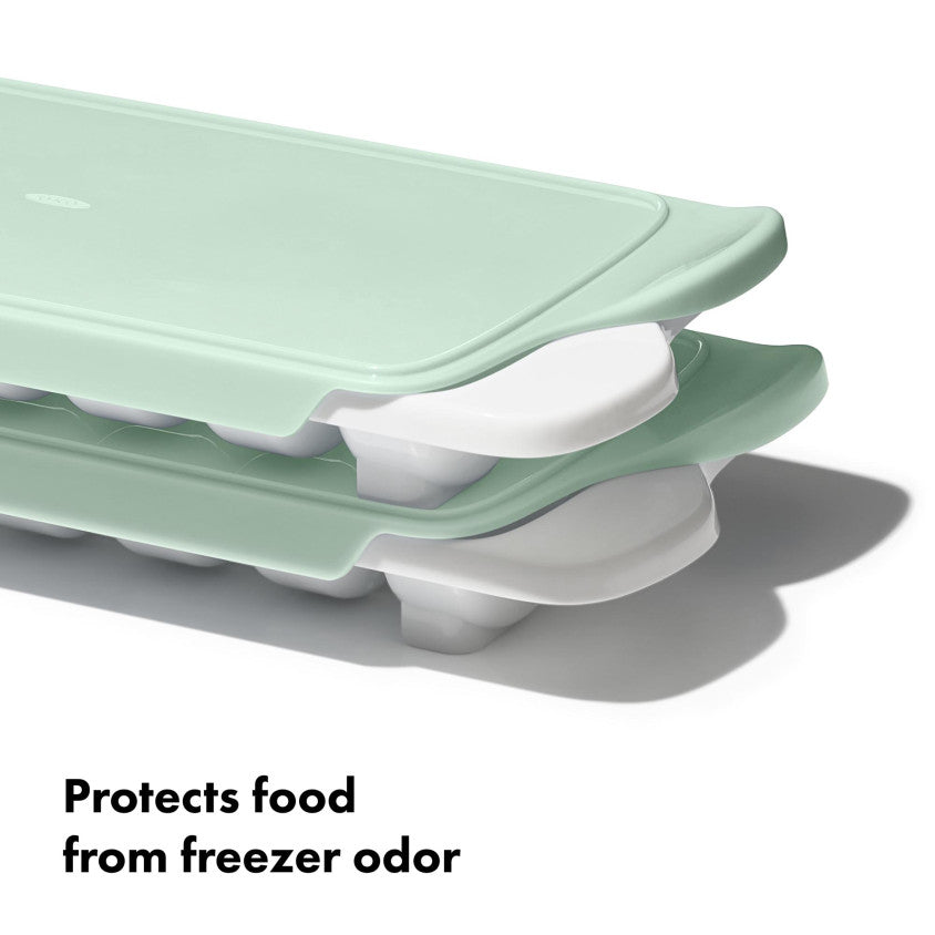 Oxo Tot tray met 14 kubusvormige diepvriesvakjes en schuifdeksel, kleur Opal
