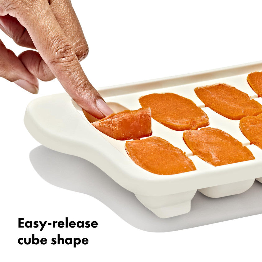 Oxo Tot tray met 14 kubusvormige diepvriesvakjes en schuifdeksel, kleur Opal