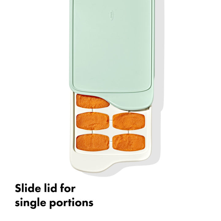Oxo Tot tray met 14 kubusvormige diepvriesvakjes en schuifdeksel, kleur Opal