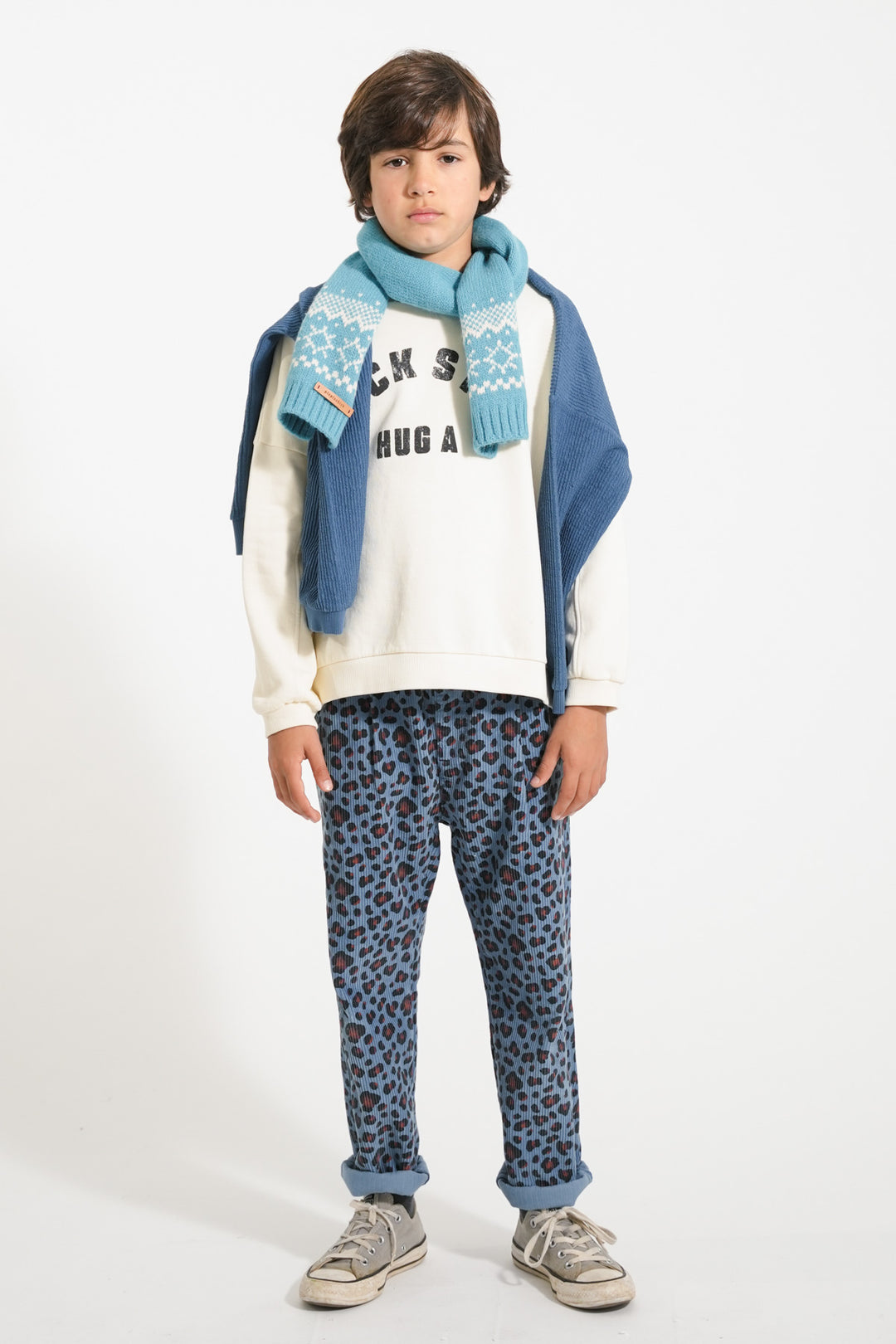Piupiuchick - Broek Unisex Corduroy Animal Blue